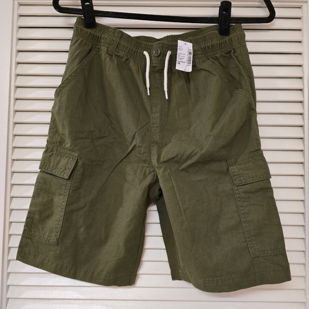 The Children's Place - (NWT) Boy's 100% Cotton Olive Green Slim Fit Cargo Shorts